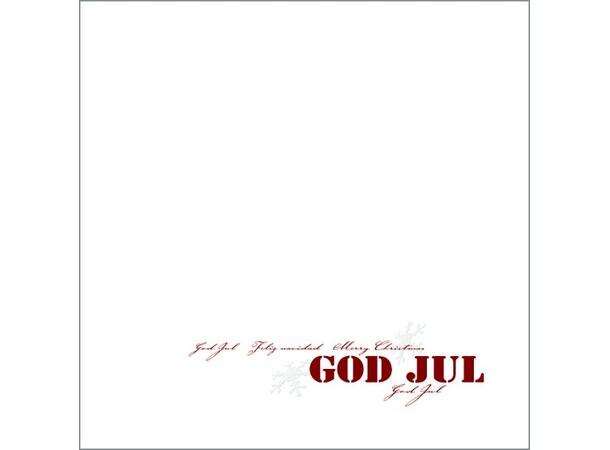 Julekort "God Jul" 160x160 cm Starwhite med eget innsidetrykk og konvolutter 